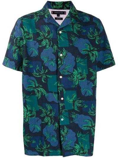 Tommy Hilfiger Short Sleeved Tropical Shirt In Blue