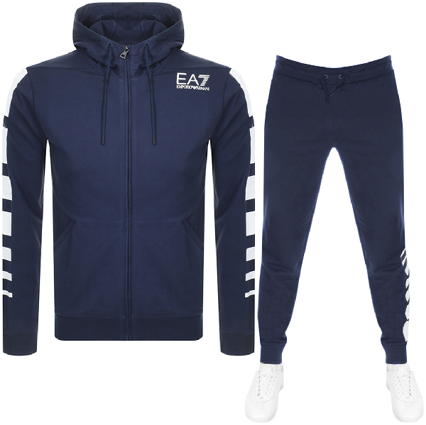 ea7 tracksuit navy blue