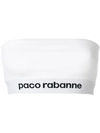 Rabanne White Branded Bandeau Top