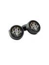 Tateossian Tourbillon Gear Gunmetal-plated Cufflinks In Black