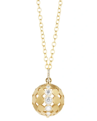 Carelle Disco Dots Ball Pendant Necklace With Diamonds