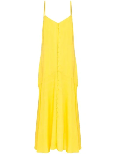 Mara Hoffman Diana Button-down Maxi Dress In Yellow