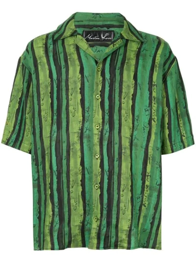 Martine Rose Printed Button Shirt In Green