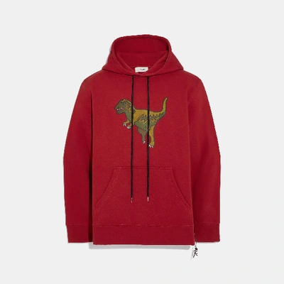 Coach Rexy Hoodie In Red - Size L In Rexy Red