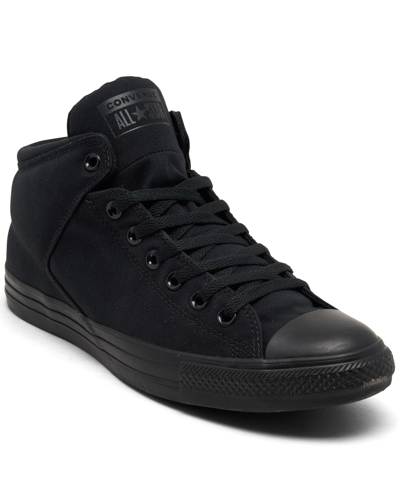 Converse Men's Chuck Taylor High Street Ox Casual Sneakers From Finish Line In Black/black