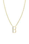 Lana Jewelry Initial Pendant Necklace In Yellow Gold- B