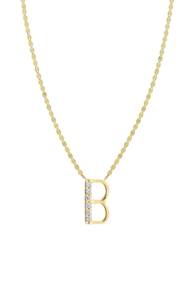 Lana Jewelry Initial Pendant Necklace In Yellow Gold- B