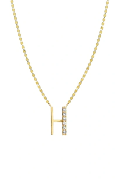 Lana Jewelry Initial Pendant Necklace In Yellow Gold- H