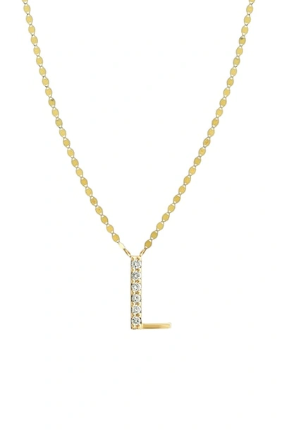 Lana Jewelry Initial Pendant Necklace In Yellow Gold- L