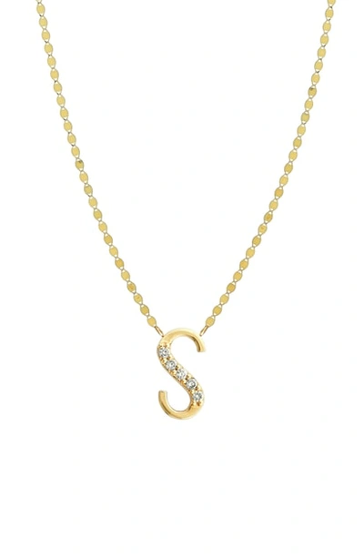 Lana Jewelry Initial Pendant Necklace In Yellow Gold- S
