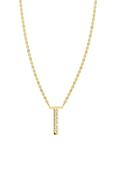 Lana Jewelry Initial Pendant Necklace In Yellow Gold- T