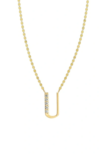 Lana Jewelry Initial Pendant Necklace In Yellow Gold- U