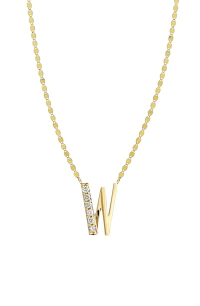 Lana Jewelry Initial Pendant Necklace In Yellow Gold- W