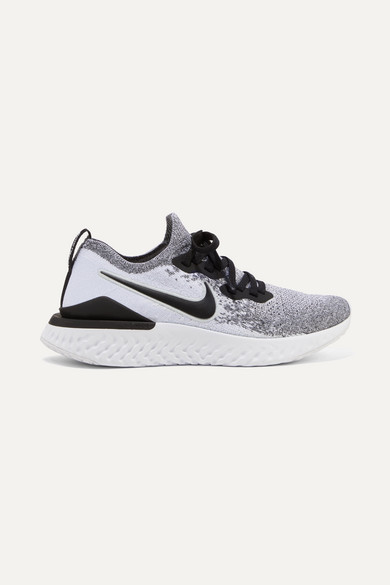 nike epic react flyknit gray running shoes