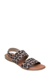 Andre Assous Nigella Flat Sandal In Leopard Print Fabric