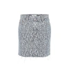 Grlfrnd Blaire Leopard Print Denim Skirt