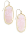 Kendra Scott Faceted Illusion Stone Drop Earrings In Rose Quartz/ Gold