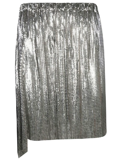 Paco Rabanne Sequin Skirt In Silver