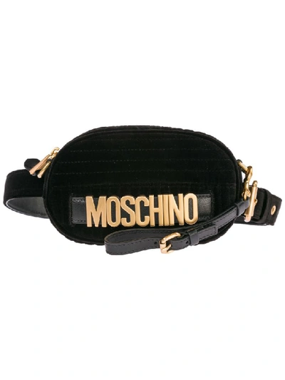 Moschino Logo Bum Bag In Nero
