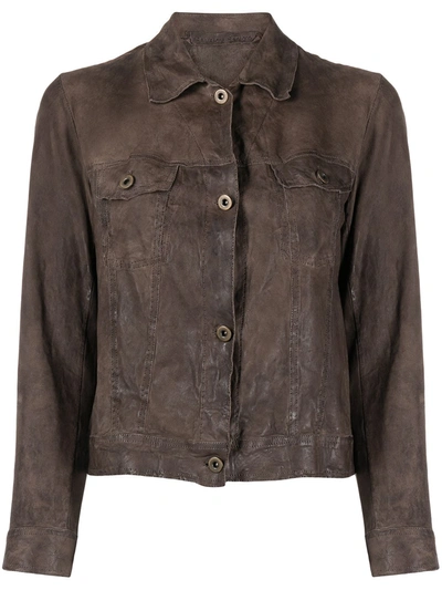 Salvatore Santoro Buttoned-up Leather Jacket In Brown
