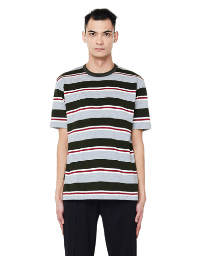 Junya Watanabe Striped Cotton T-shirt In Multicolor