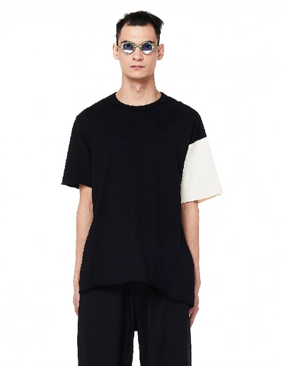 Ziggy Chen Contrast Sleeve Cotton T-shirt In Black