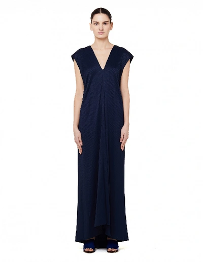 The Row Open Back Remi Dress In Navy Blue