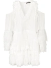 Amen Lace Cold Shoulder Dress In White
