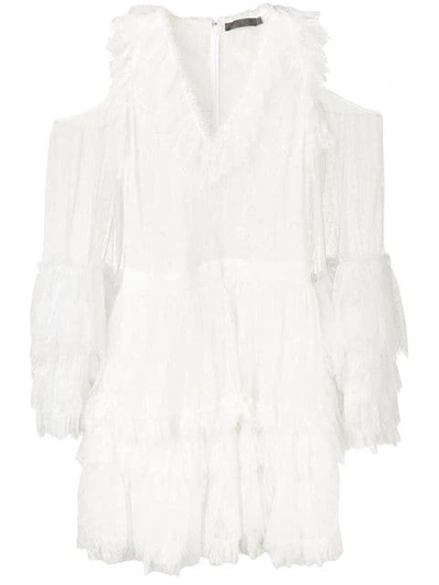 Amen Lace Cold Shoulder Dress In White