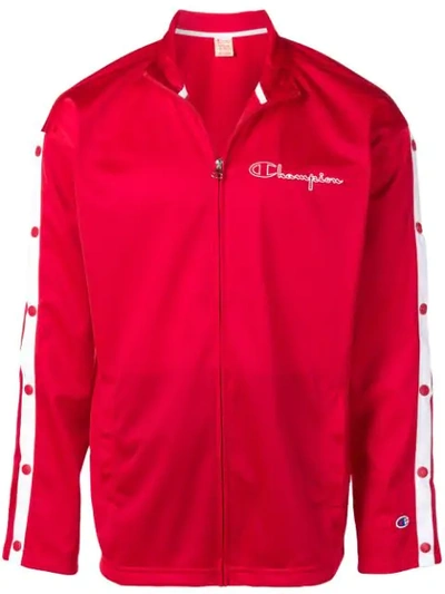 Champion Logo Sports Jacket In Red