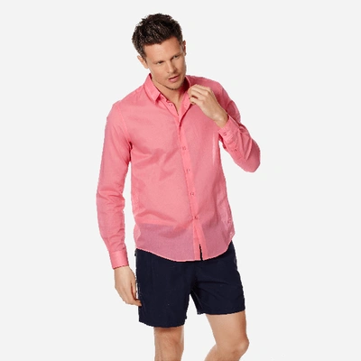 Vilebrequin Solidsex Cotton Voile Light Shirt Solid In Pink