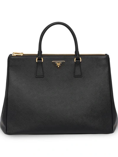 Prada Galleria Large Saffiano Leather Bag In Black