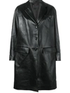 Prada Single Breasted Coat - Black
