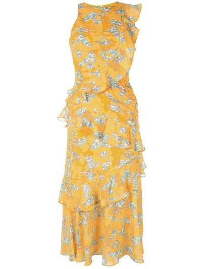 Three Floor Canary Islands Dress In Yellow