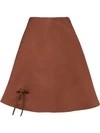 Prada Satin Poodle Skirt In Brown