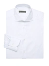 Corneliani Textured Circles Pinstripe Dress Shirt In White