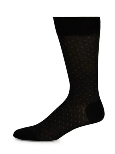 Marcoliani Lisle Micro Oxford Socks In Charcoal