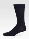 Marcoliani Men's Pin-dot Pima Cotton Socks In Navy