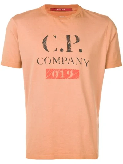 C.p. Company Vintage Logo Print T-shirt In Brown