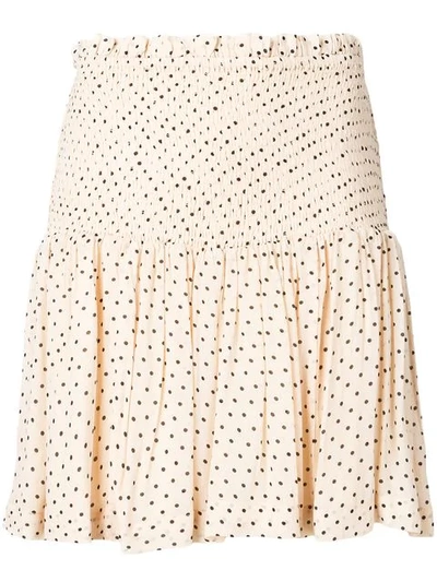 Ganni Elasticated Waist Skirt - Neutrals