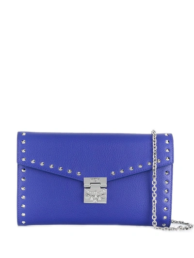 Mcm Patricia Studded Crossbody Bag In Blue