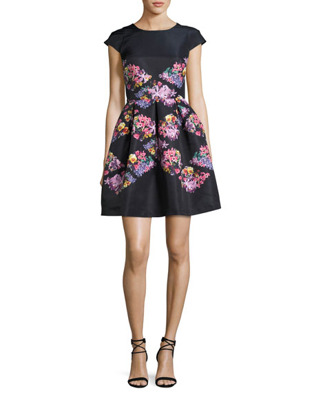 ted baker floral dress black