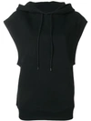 Courrèges Sleeveless Hoodie In Black