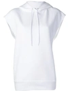 Courrèges Sleeveless Hoodie In White
