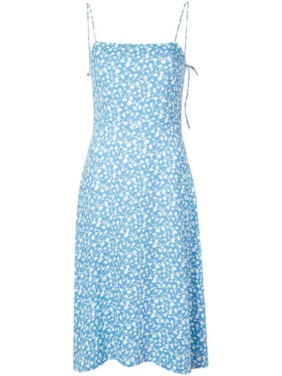 Reformation Peach Midi Dress In Blue