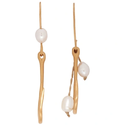 Jw Anderson Gold Hook Pearl Earrings