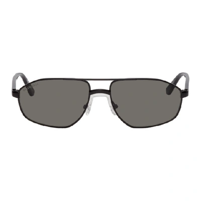 Balenciaga Black Semi-matte Sunglasses In 001 Blkgrey