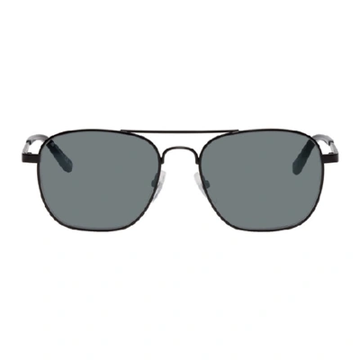 Balenciaga Black Classic Aviator Sunglasses In 001 Blkgrey