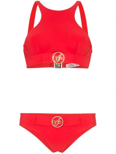 Agent Provocateur Laurella Belted Logo Bikini In Red