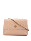 Tory Burch Kira Chevron Small Convertible Shoulder Bag In Beige